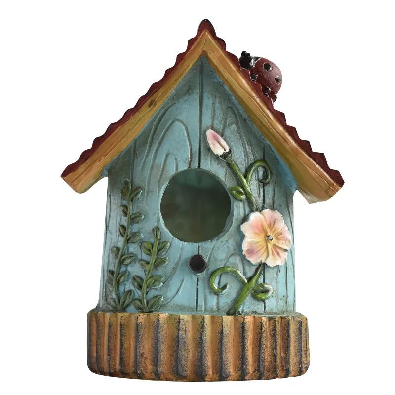 Wholesale Bulk Resin Bird House Crafts Bird's Nest Courtyard Garden Villa Balcony Wall Hanging Garden Landscaping Outdoor Decoration - Furbury