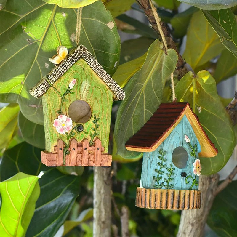 Wholesale Bulk Resin Bird House Crafts Bird's Nest Courtyard Garden Villa Balcony Wall Hanging Garden Landscaping Outdoor Decoration - Furbury