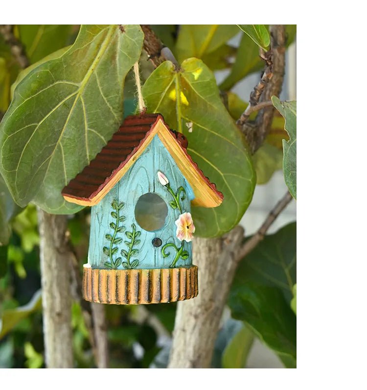 Wholesale Bulk Resin Bird House Crafts Bird's Nest Courtyard Garden Villa Balcony Wall Hanging Garden Landscaping Outdoor Decoration - Furbury