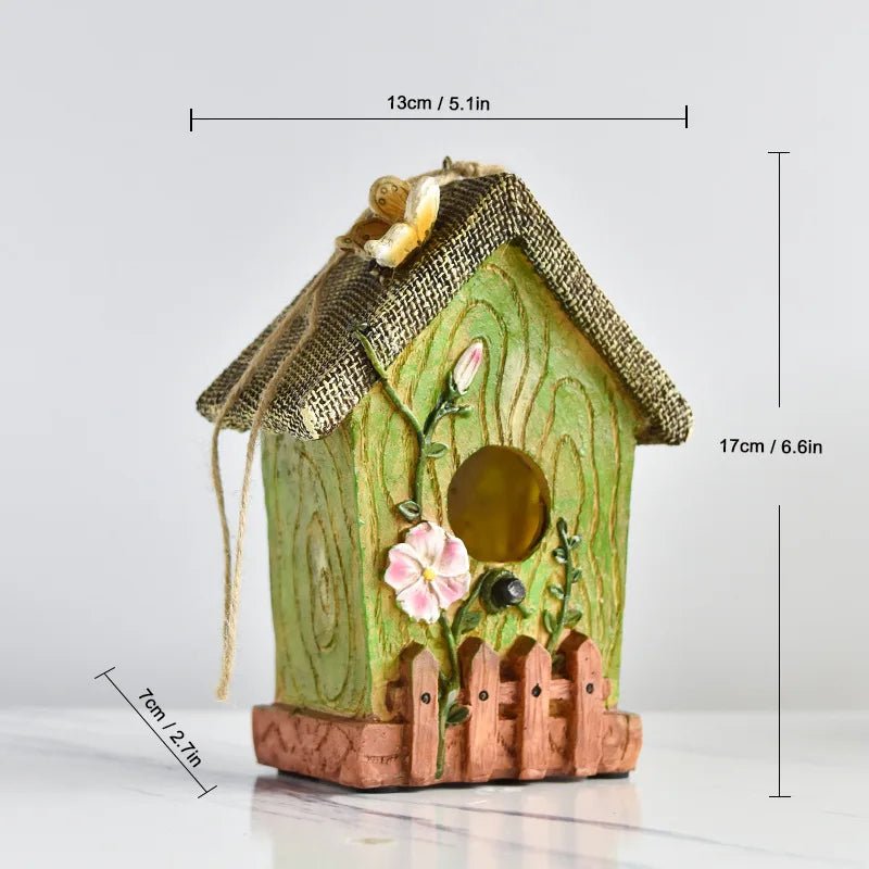 Wholesale Bulk Resin Bird House Crafts Bird's Nest Courtyard Garden Villa Balcony Wall Hanging Garden Landscaping Outdoor Decoration - Furbury