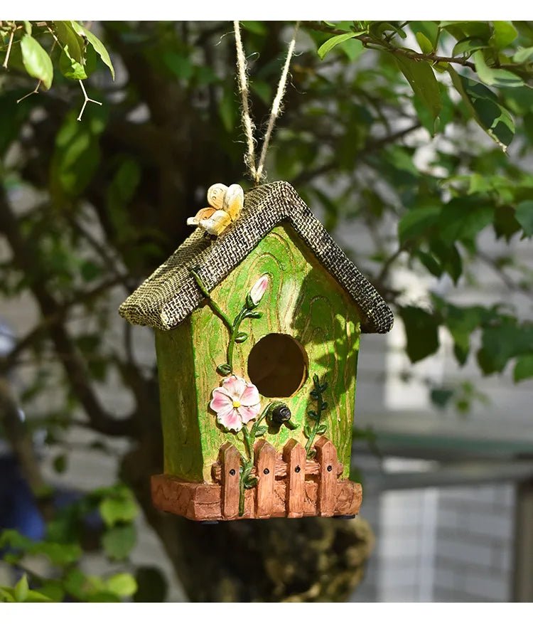 Wholesale Bulk Resin Bird House Crafts Bird's Nest Courtyard Garden Villa Balcony Wall Hanging Garden Landscaping Outdoor Decoration - Furbury