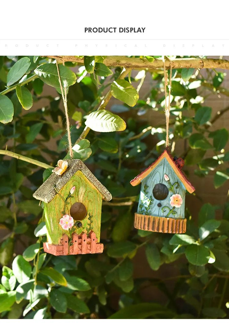 Wholesale Bulk Resin Bird House Crafts Bird's Nest Courtyard Garden Villa Balcony Wall Hanging Garden Landscaping Outdoor Decoration - Furbury