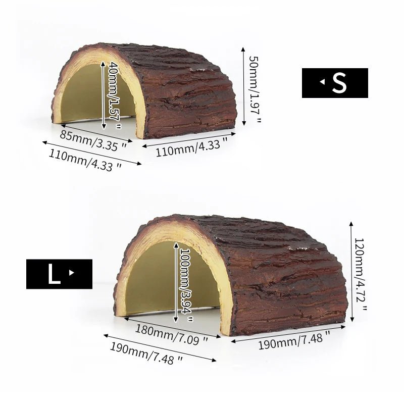 Wholesale Bulk Resin Turtle Reptile Hide Cave Reptiles Avoiding Caves Simulation Tree Bark Amphibians Landscape Lizard Feeding Box Decoration - Furbury