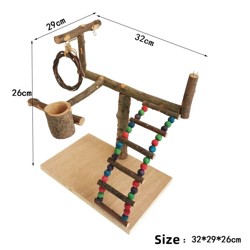 Wholesale Bulk Solid Wood Parrot Stand Training Bird Stand Parrot Toys Desktop Training Stand Pole Interactive Playground Small Pet supplies - Furbury