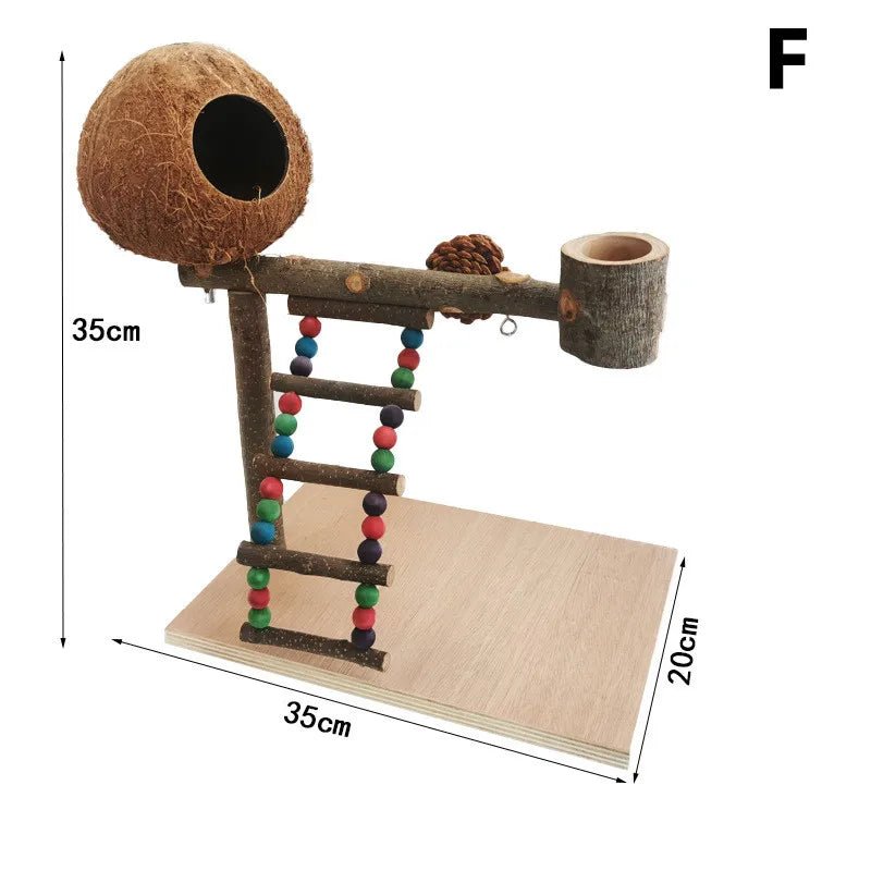Wholesale Bulk Solid Wood Parrot Stand Training Bird Stand Parrot Toys Desktop Training Stand Pole Interactive Playground Small Pet supplies - Furbury