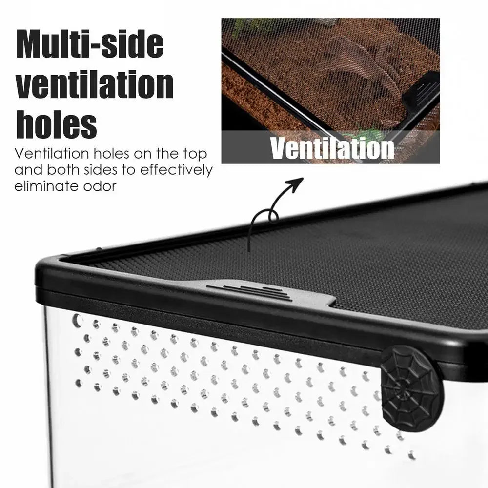 Wholesale Bulk Transparent Reptile Feeding Boxs Amphibian Insect Reptile Breeding Box Ventilated Hatching Container Reptile Terrarium Tanks - Furbury
