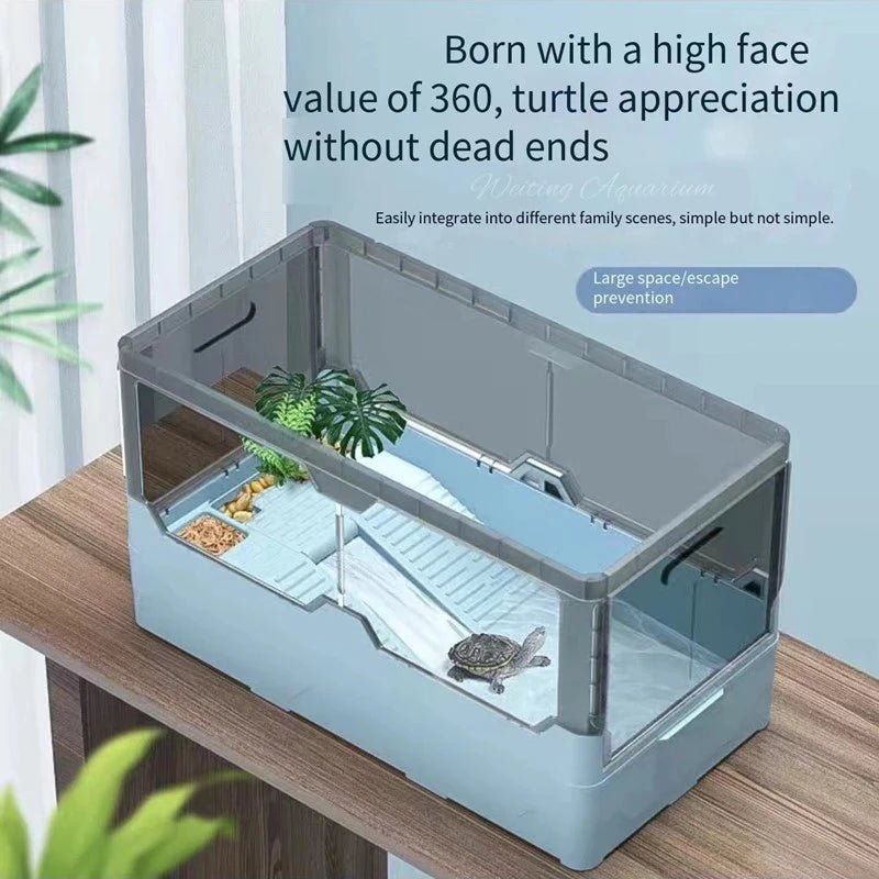 Wholesale Bulk Turtle tank free water change with sunbed Brazilian turtle ecological landscaping breeding box aquarium accessories 220V 4W - Furbury