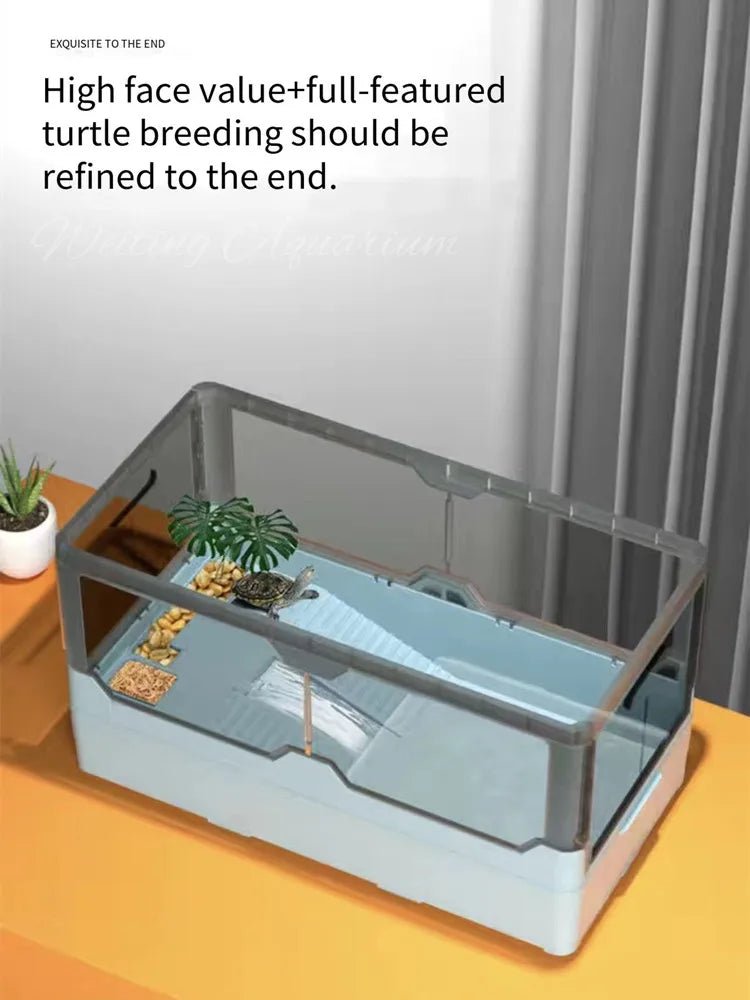 Wholesale Bulk Turtle tank free water change with sunbed Brazilian turtle ecological landscaping breeding box aquarium accessories 220V 4W - Furbury