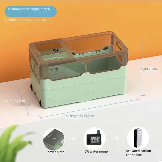 Wholesale Bulk Turtle tank free water change with sunbed Brazilian turtle ecological landscaping breeding box aquarium accessories 220V 4W - Furbury