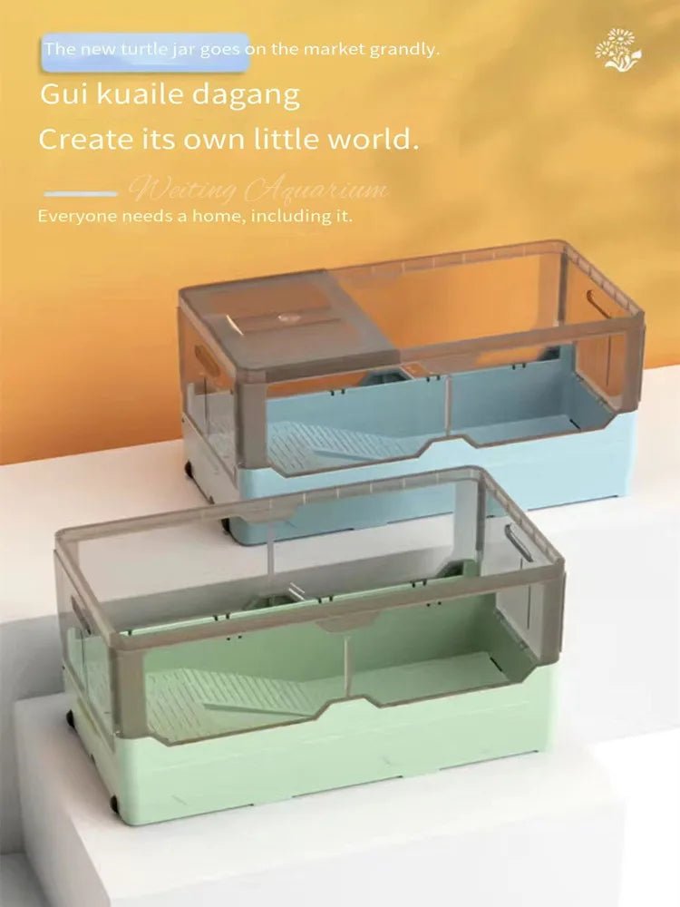 Wholesale Bulk Turtle tank free water change with sunbed Brazilian turtle ecological landscaping breeding box aquarium accessories 220V 4W - Furbury