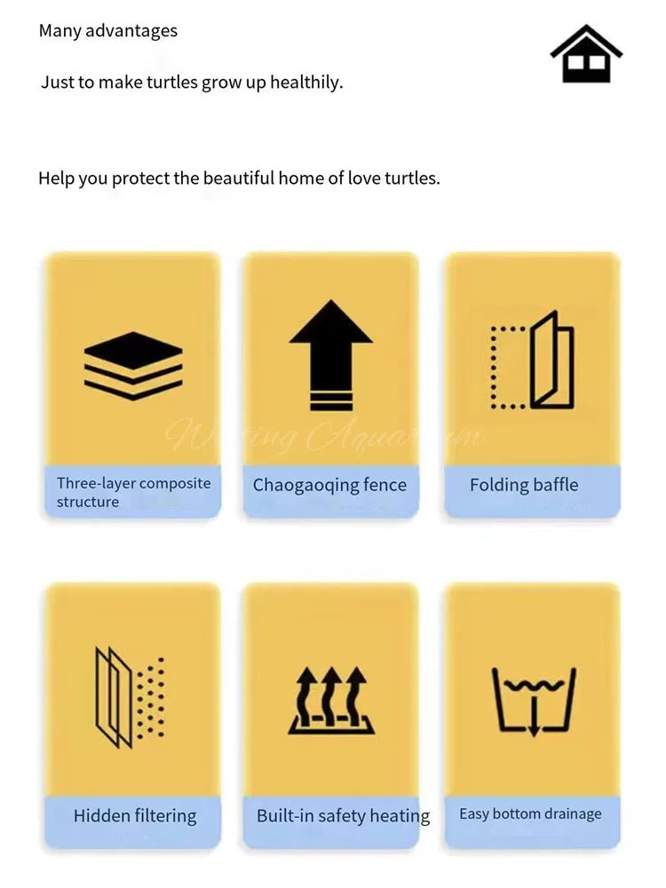 Wholesale Bulk Turtle tank free water change with sunbed Brazilian turtle ecological landscaping breeding box aquarium accessories 220V 4W - Furbury