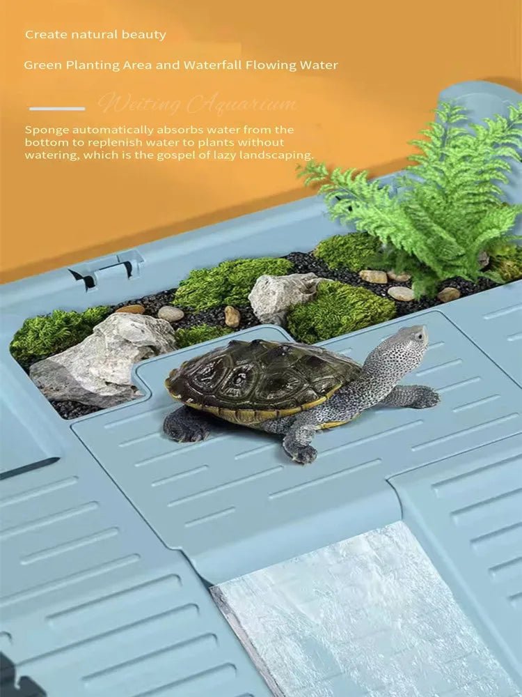Wholesale Bulk Turtle tank free water change with sunbed Brazilian turtle ecological landscaping breeding box aquarium accessories 220V 4W - Furbury