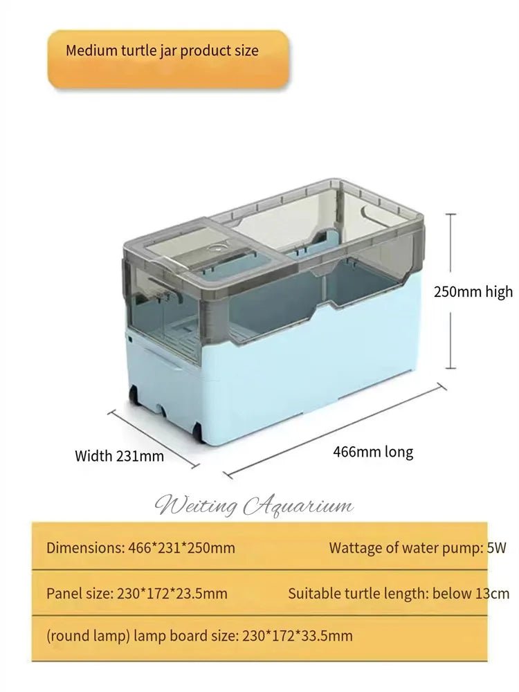 Wholesale Bulk Turtle tank free water change with sunbed Brazilian turtle ecological landscaping breeding box aquarium accessories 220V 4W - Furbury
