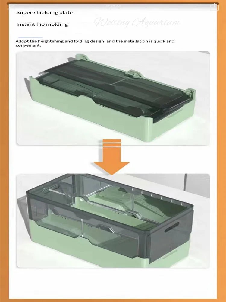Wholesale Bulk Turtle tank free water change with sunbed Brazilian turtle ecological landscaping breeding box aquarium accessories 220V 4W - Furbury