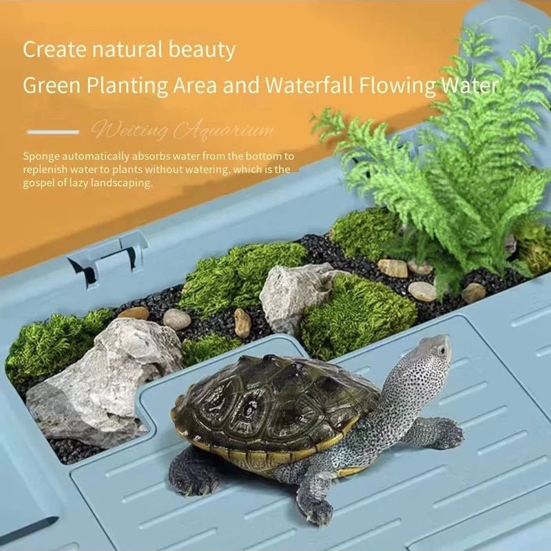 Wholesale Bulk Turtle tank free water change with sunbed Brazilian turtle ecological landscaping breeding box aquarium accessories 220V 4W - Furbury
