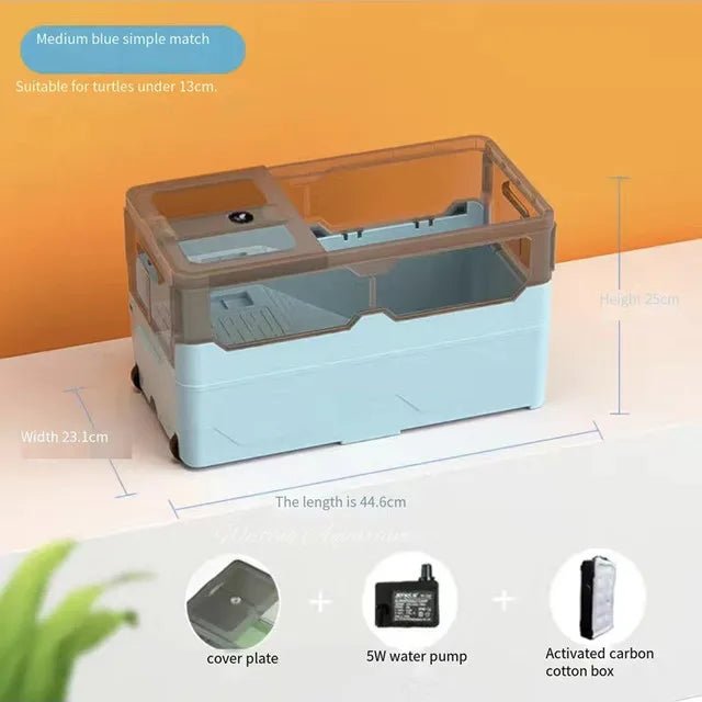 Wholesale Bulk Turtle tank free water change with sunbed Brazilian turtle ecological landscaping breeding box aquarium accessories 220V 4W - Furbury