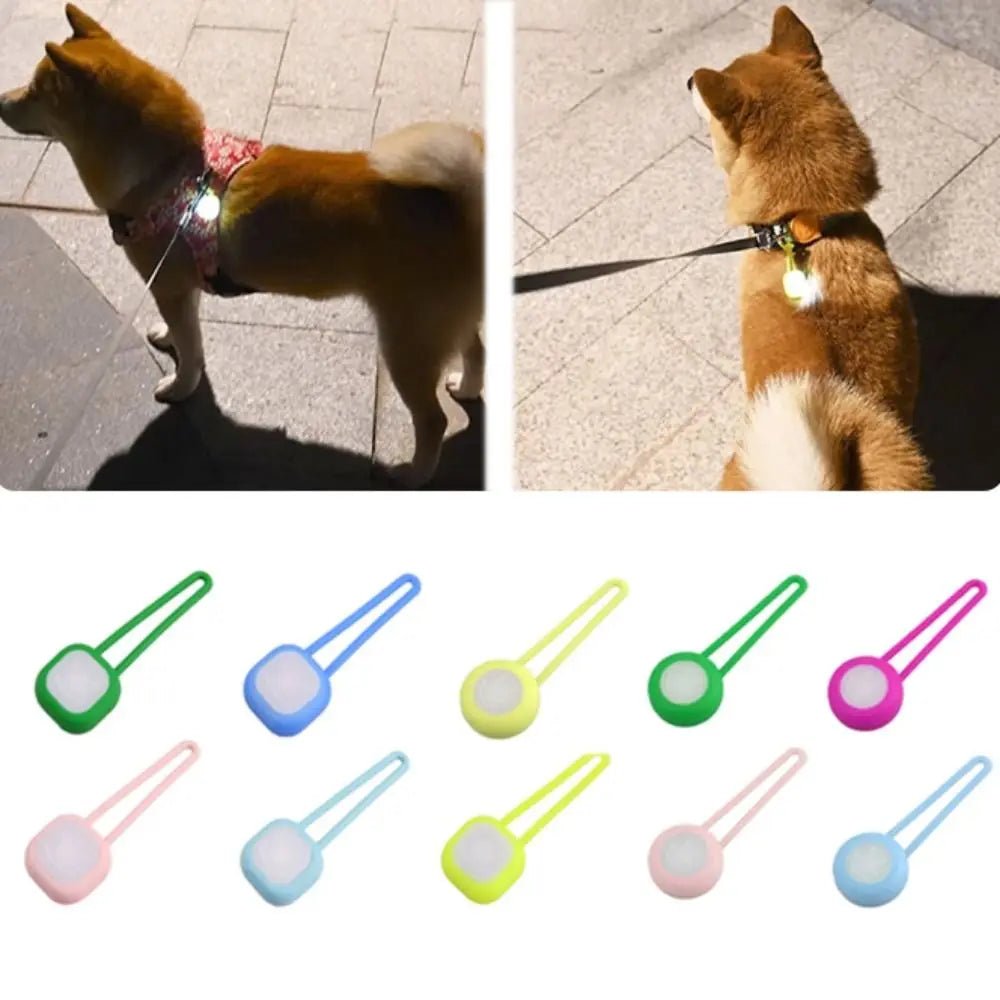 Wholesale Bulk Waterproof Pet Led Walking Night Pendant Colorful Hanging Dog Pendant Night Light Silicone with LED Light - Furbury
