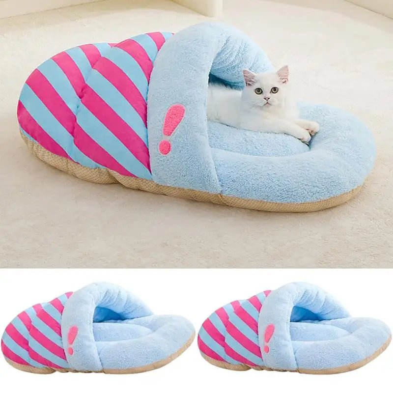 Wholesale Bulk Winter Cat Cave Bed Plush Slippers Cat Sleeping House Semi - Enclosed Design Pet Sleeping Tool For Dogs Cats Rabbits And Other - Furbury