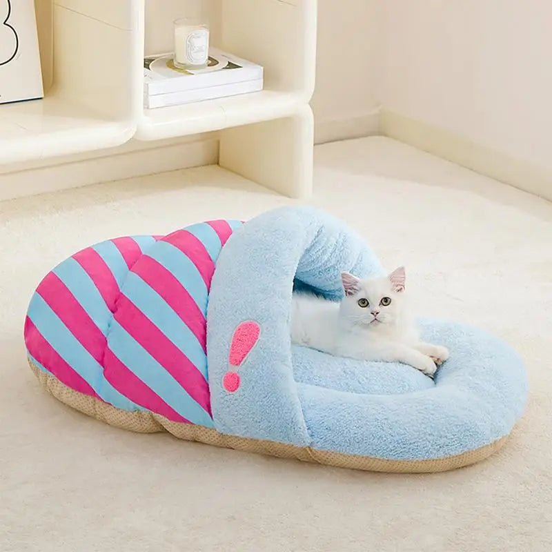 Wholesale Bulk Winter Cat Cave Bed Plush Slippers Cat Sleeping House Semi - Enclosed Design Pet Sleeping Tool For Dogs Cats Rabbits And Other - Furbury