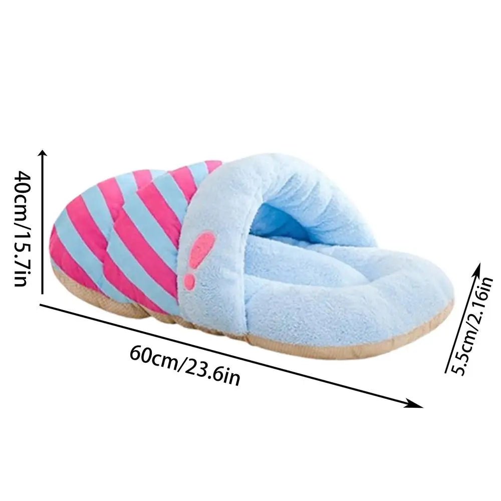 Wholesale Bulk Winter Cat Cave Bed Plush Slippers Cat Sleeping House Semi - Enclosed Design Pet Sleeping Tool For Dogs Cats Rabbits And Other - Furbury