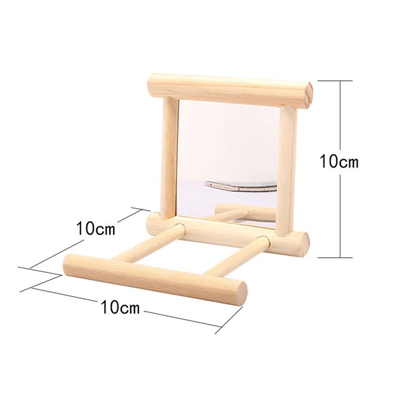 Wholesale Bulk Wood Bird Mirror With Perch Stand Bird Toy Stand Bird Toy For Parrot Parakeets Cockatiels Cage Cage Parakeet Accessories - Furbury