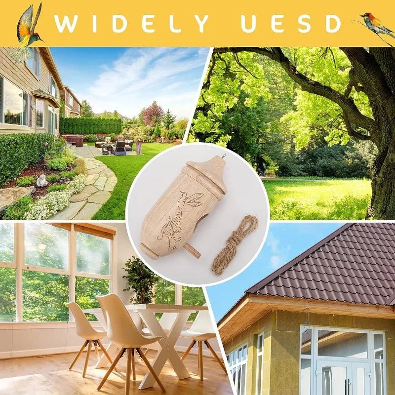 Wholesale Bulk Wooden Hummingbird House Nature Ventilatio Humming Bird House Swing Parrot Swing Toy Hanging Ornament for Outside Garden Decor - Furbury