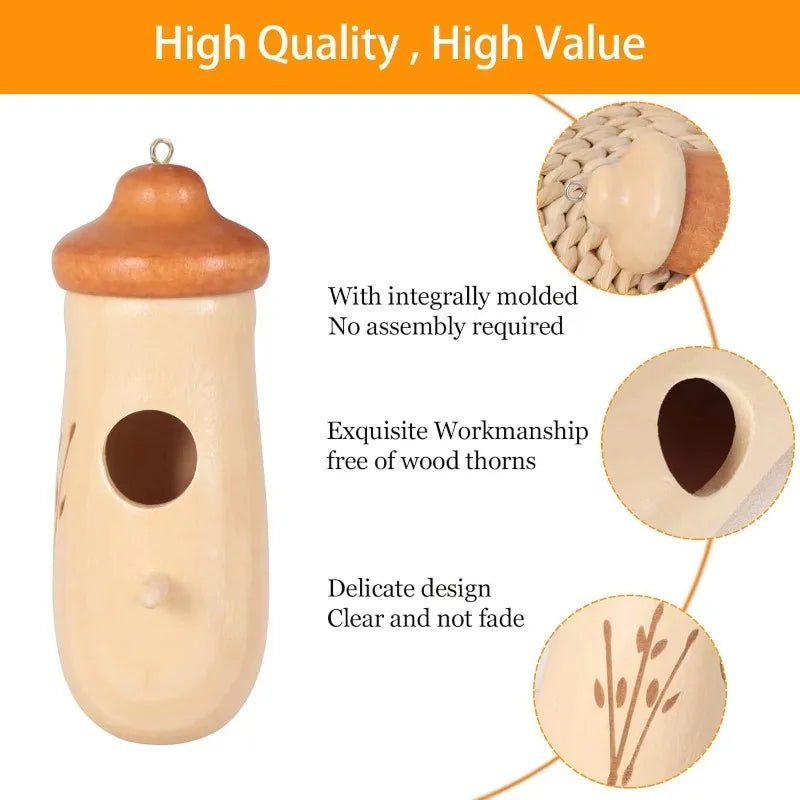 Wholesale Bulk Wooden Hummingbird House Nature Ventilatio Humming Bird House Swing Parrot Swing Toy Hanging Ornament for Outside Garden Decor - Furbury