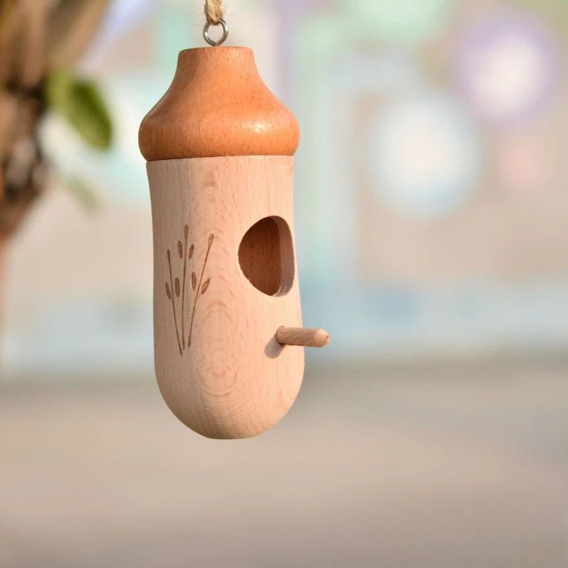 Wholesale Bulk Wooden Hummingbird House Nature Ventilatio Humming Bird House Swing Parrot Swing Toy Hanging Ornament for Outside Garden Decor - Furbury