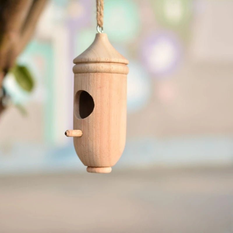 Wholesale Bulk Wooden Hummingbird House Nature Ventilatio Humming Bird House Swing Parrot Swing Toy Hanging Ornament for Outside Garden Decor - Furbury