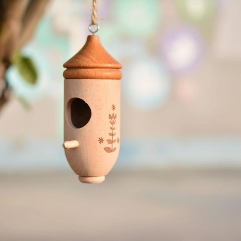 Wholesale Bulk Wooden Hummingbird House Nature Ventilatio Humming Bird House Swing Parrot Swing Toy Hanging Ornament for Outside Garden Decor - Furbury