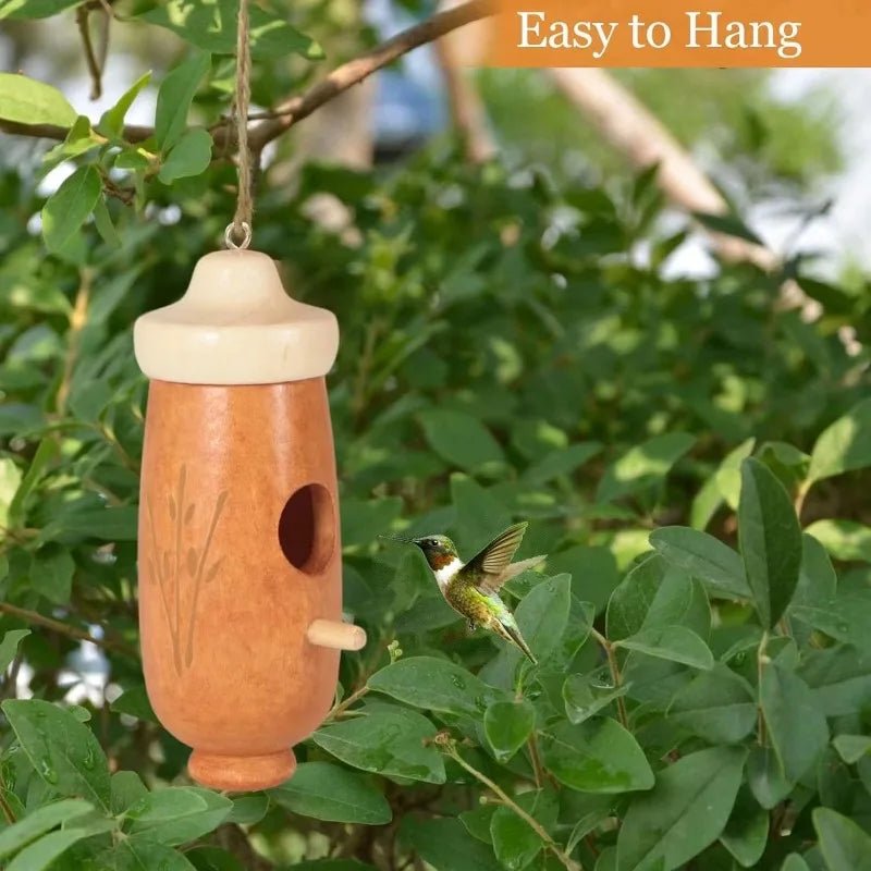 Wholesale Bulk Wooden Hummingbird House Nature Ventilatio Humming Bird House Swing Parrot Swing Toy Hanging Ornament for Outside Garden Decor - Furbury