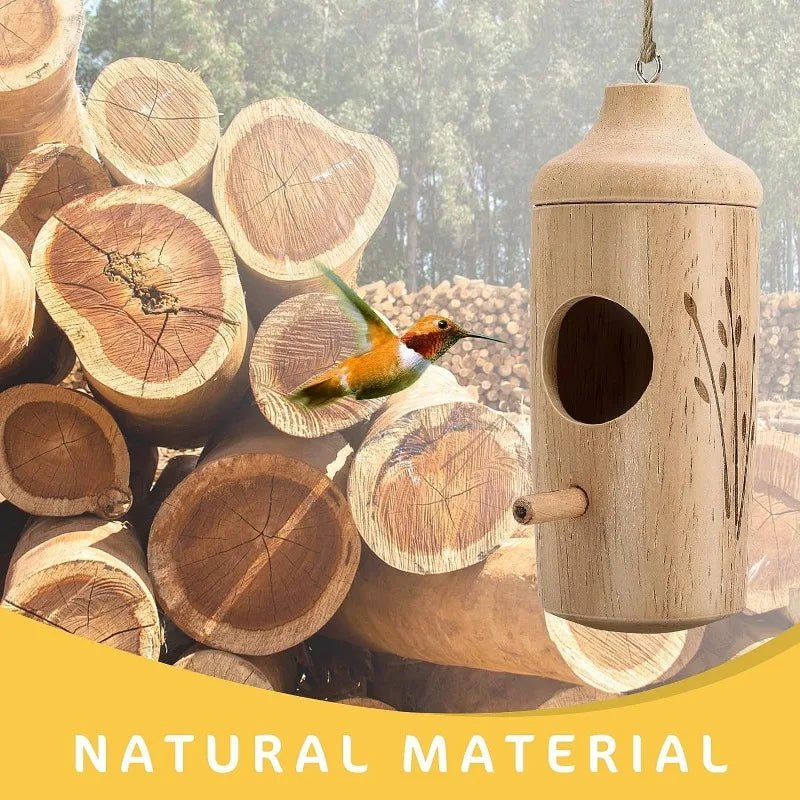 Wholesale Bulk Wooden Hummingbird House Nature Ventilatio Humming Bird House Swing Parrot Swing Toy Hanging Ornament for Outside Garden Decor - Furbury