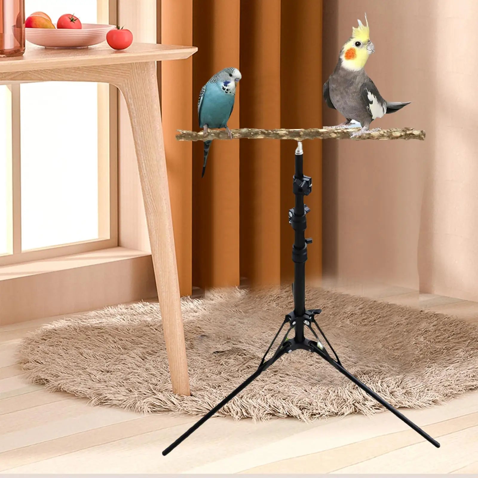 Wholesale Bulk Wooden Parrot Bird Perch Stand Height Adjustable Bird Parrot Swing Perch Stand Holder Budgie Playground Accessories - Furbury