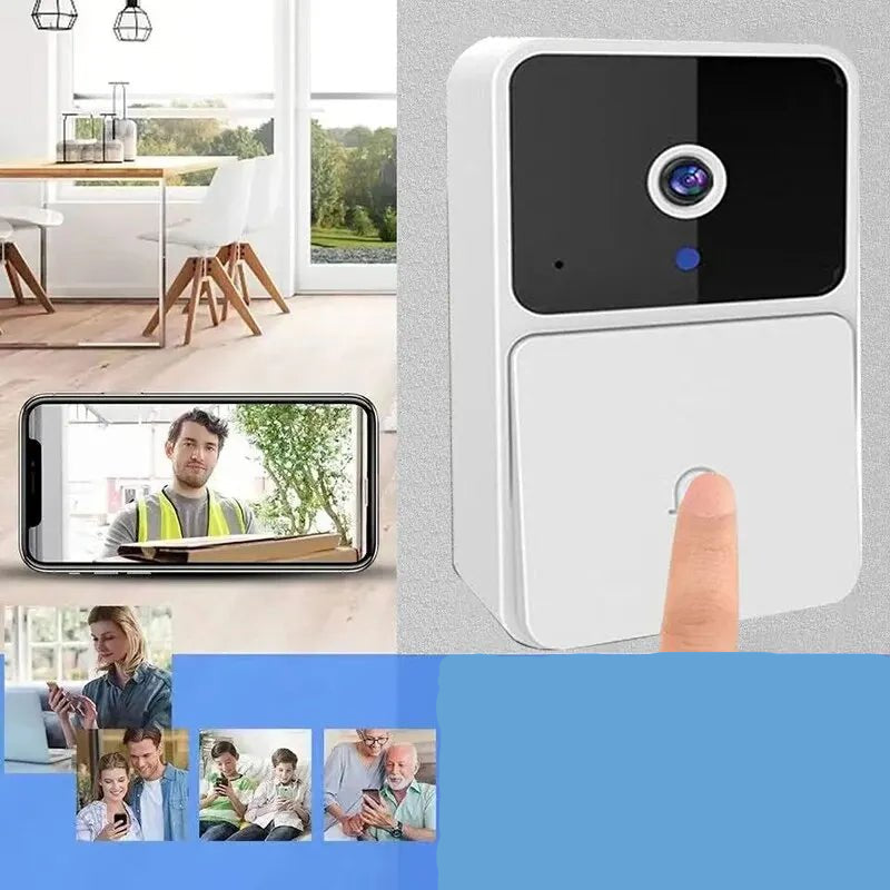 WIFI Video Doorbell Camera Wireless Night Vision Smart Home Security HD Door Bell Two Way Intercom Voice Change For Home - Checkouts UK