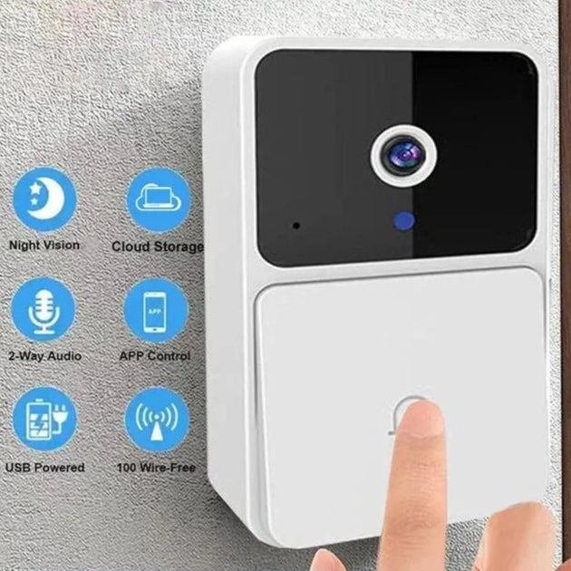 WIFI Video Doorbell Camera Wireless Night Vision Smart Home Security HD Door Bell Two Way Intercom Voice Change For Home - Checkouts UK
