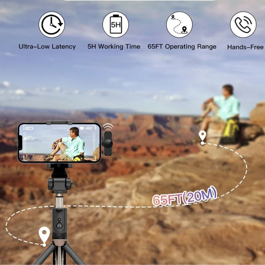 Wireless Lavalier Microphone Portable Audio Video Recording Mini Mic for iPhone Android Live Broadcast Gaming Phone Mic - Checkouts UK