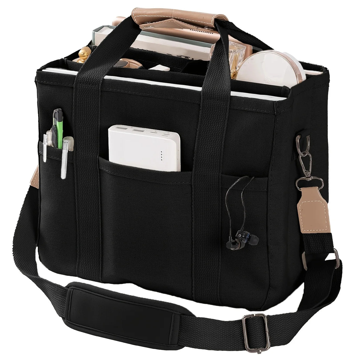 Women's Bag Canvas Large Capacity Multi Tote Handbag Layer Function Crossbody Bag Women's Handbag Shopping - Checkouts UK