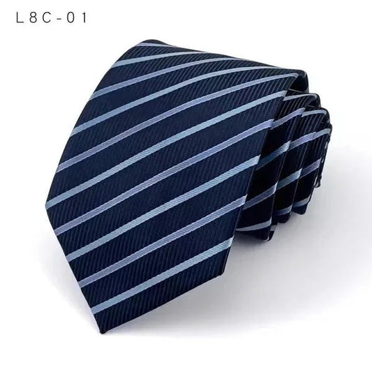 New 8cm Luxury Striped Business Tie — The Perfect Touch of Elegance for Every Man - Checkouts USA