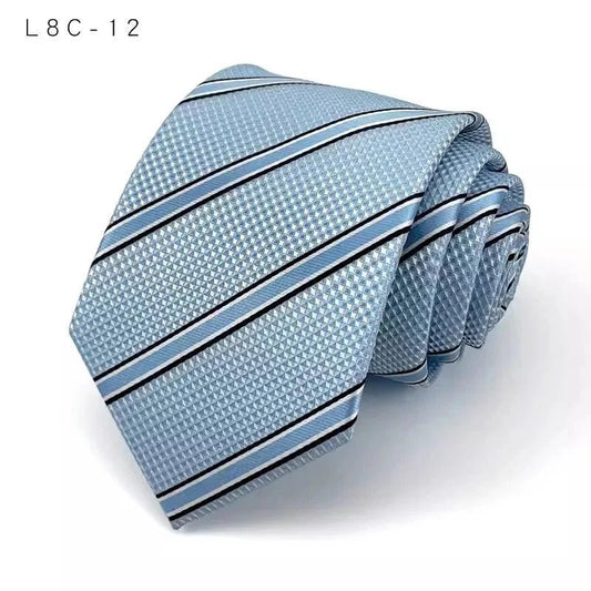 👔 New 8cm Luxury Striped Men’s Tie — Redefine Your Formal Look - Checkouts USA