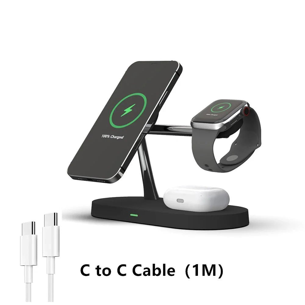 ⚡ One Stand to Power It All – 3 in 1 Wireless Charger for iPhone, Apple Watch & AirPods - Checkouts USA