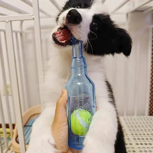 🎁 The Perfect Gift for Dog Lovers: TPR Bite-Resistance Beer Bottle Chew Toy - Checkouts USA