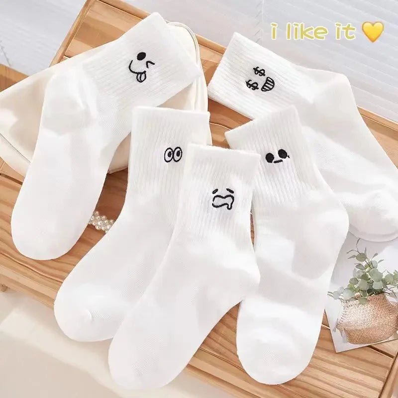 10 Pairs Women Cartoon Patterned Socks Trendy And Fashionable Versatile Socks Lightweight Breathable Comfortable Casual Socks - Checkouts UK