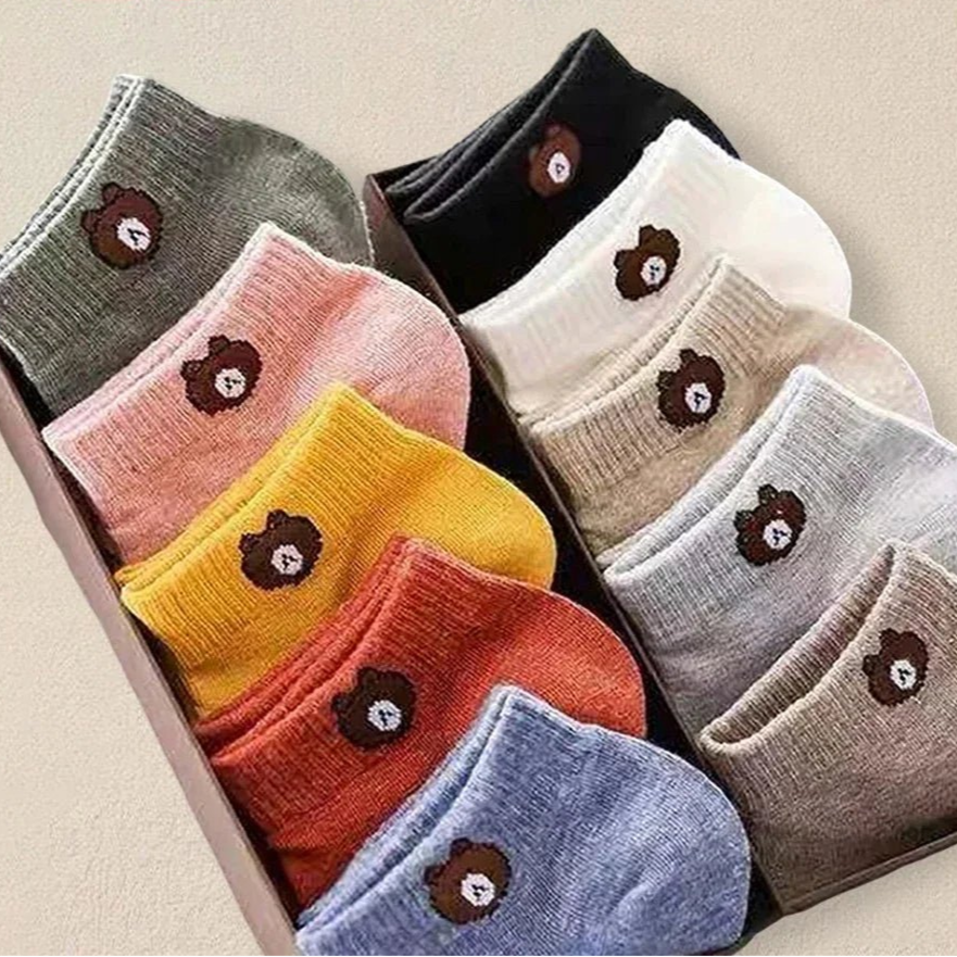 10 Pairs Women Cartoon Patterned Socks Trendy And Fashionable Versatile Socks Lightweight Breathable Comfortable Casual Socks - Checkouts UK