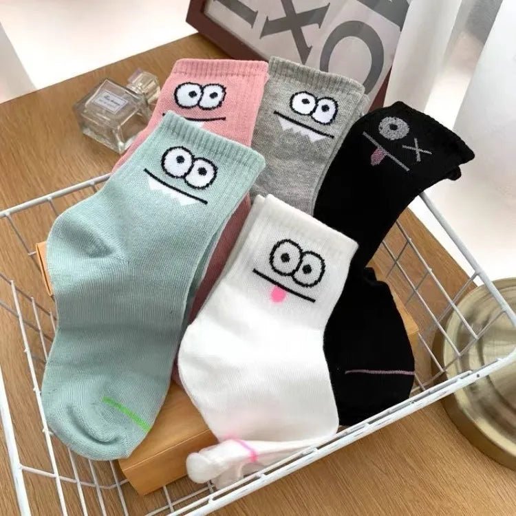 10 Pairs Women Cartoon Patterned Socks Trendy And Fashionable Versatile Socks Lightweight Breathable Comfortable Casual Socks - Checkouts UK