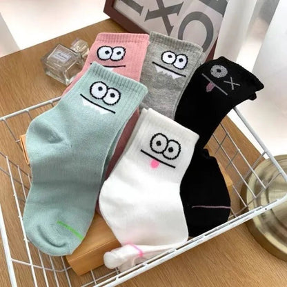 10 Pairs Women Cartoon Patterned Socks Trendy And Fashionable Versatile Socks Lightweight Breathable Comfortable Casual Socks - Checkouts UK