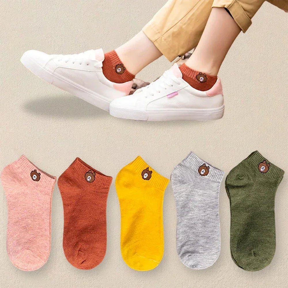 10 Pairs Women Cartoon Patterned Socks Trendy And Fashionable Versatile Socks Lightweight Breathable Comfortable Casual Socks - Checkouts UK