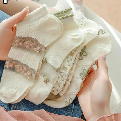 10 Pairs Women Cartoon Patterned Socks Trendy And Fashionable Versatile Socks Lightweight Breathable Comfortable Casual Socks - Checkouts UK