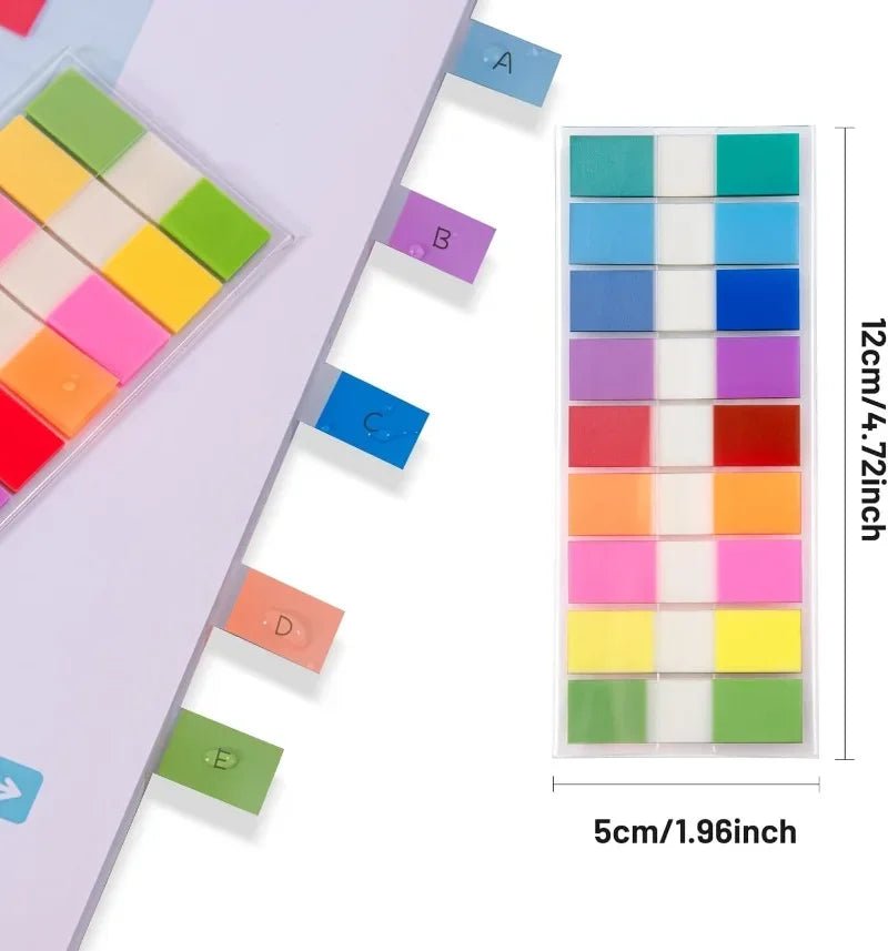1080pcs 6 Pack Transparent Colorful Index Memo Note Pads Stationery Sticky Notes Page Markers Book Tabs Pop Up Index Tabs - Checkouts USA