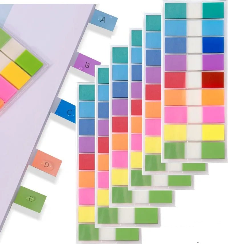 1080pcs 6 Pack Transparent Colorful Index Memo Note Pads Stationery Sticky Notes Page Markers Book Tabs Pop Up Index Tabs - Checkouts USA