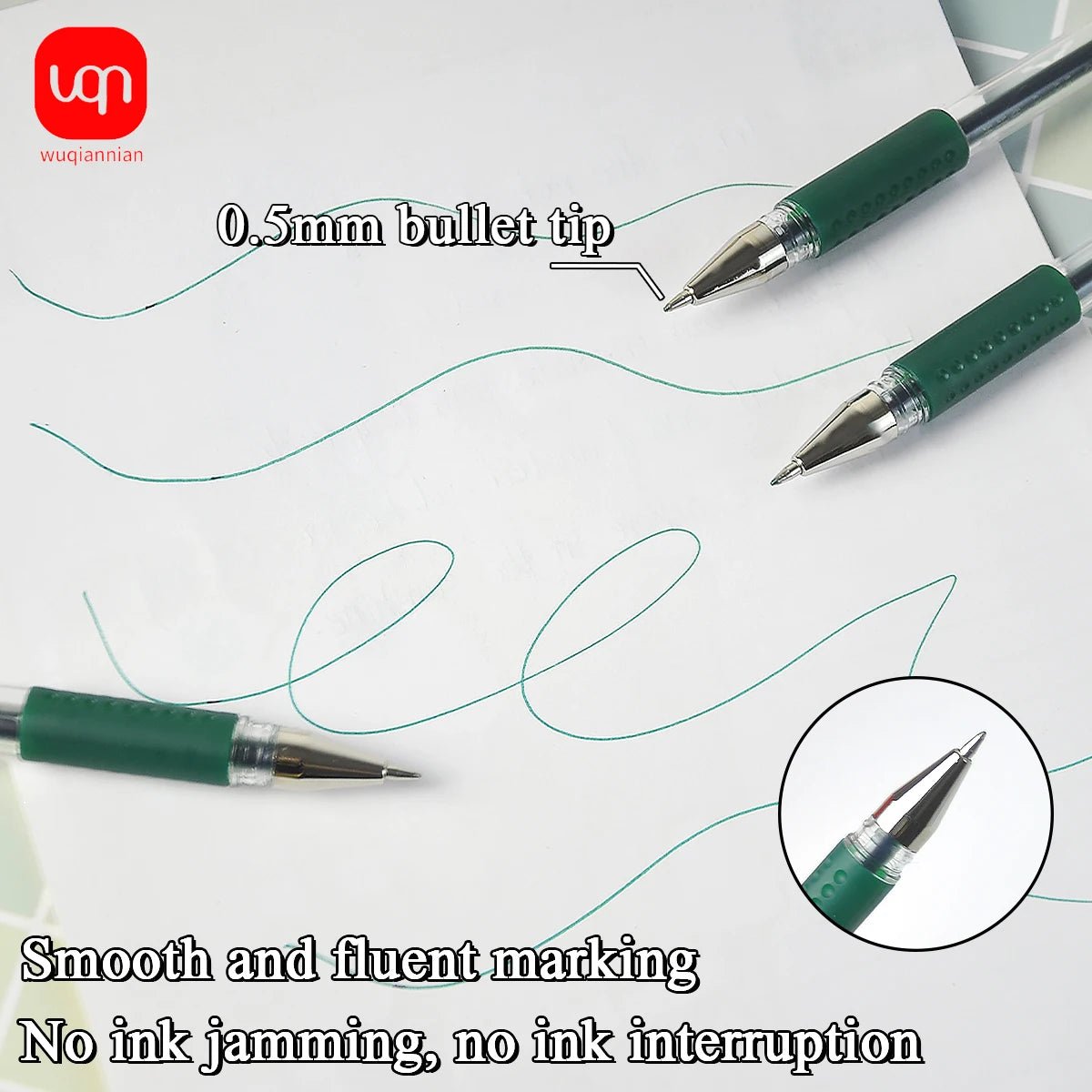 10pcs Of Transparent Mesh Zipper File Bags A4+12pcs Exquisite Green Ink Pens 0.5mm Nib School Stationery Office Supplies - Checkouts USA
